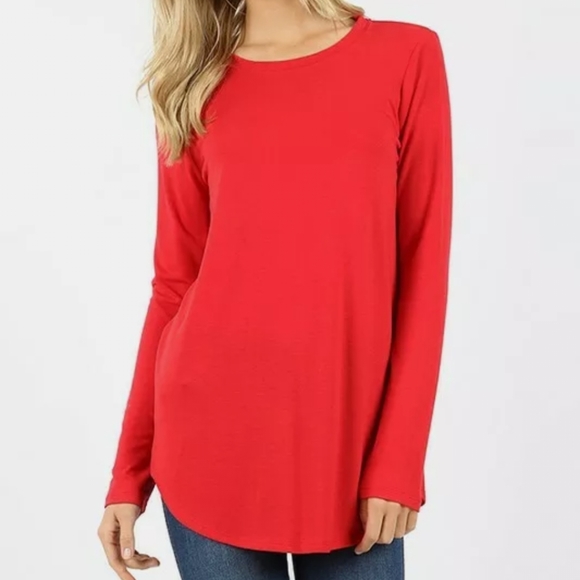 Zenana Premium Tunic, Ruby - Picture 1 of 2